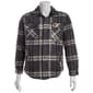 Mens Mountain Ridge Plaid Fleece CPO Jacket - Grey - image 1