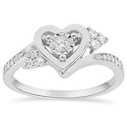 Nova Star(R) Sterling Silver 1/4ctw. Lab Grown Diamond Heart Ring