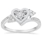 Nova Star(R) Sterling Silver 1/4ctw. Lab Grown Diamond Heart Ring - image 1