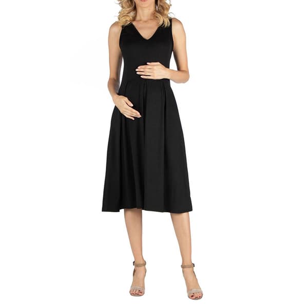 Womens 24/7 Comfort Apparel Sleeveless Maternity Midi Dress - image 