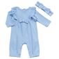 Baby Girl &#40;3-12M&#41; Little Me Bow Pointelle Jumpsuit w/ Headband - image 1