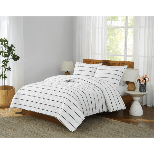 Brooklyn Loom Hayward Stripe 3pc. Quilt Set - image 