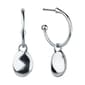 Bella Uno Silver-Tone Hoop Earrings with Organic Oval Drop - image 1