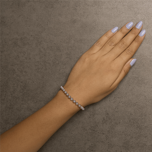 Haus of Brilliance 14kt. Rose Gold Plated Diamond Circle Bracelet
