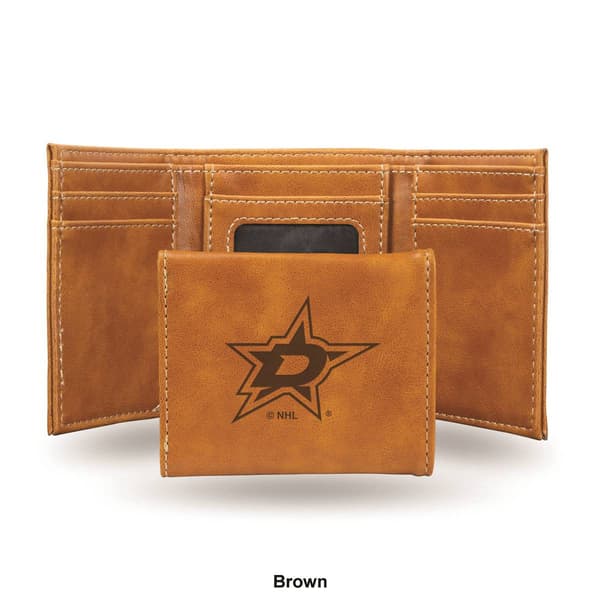 Mens NHL Dallas Stars Faux Leather Trifold Wallet