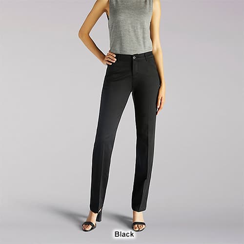 Petite Lee&#174; Flex Motion Straight Trouser Pants