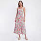 Womens Absolutely Famous Sleeveless Square Neck Floral Midi Dress - image 1