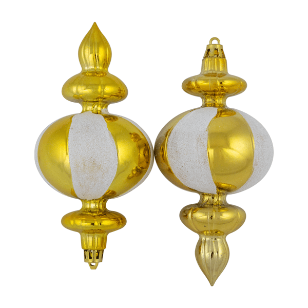 Northlight 8ct. Gold Shatterproof Finial Christmas Ornaments