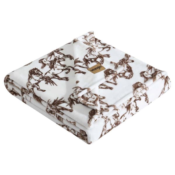 Wrangler Mustangs Soft Plush Throw - image 