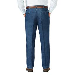 Haggar Men's Big & Tall Classic Fit Pleat Front Denim Pants