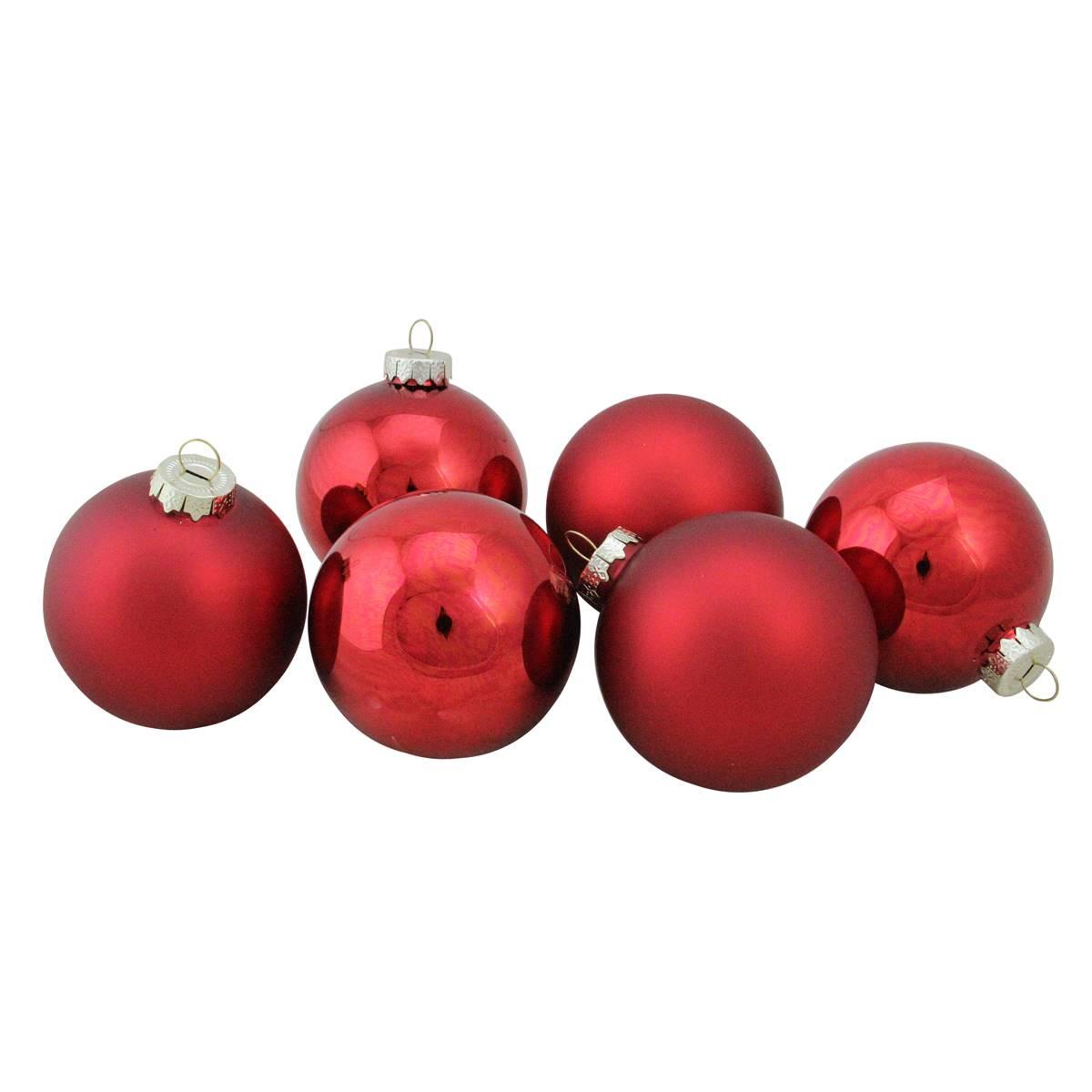 Northlight Seasonal 6ct. 80mm Glass Ball Christmas Ornaments