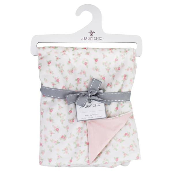 Shabby Chic Reversible Ditsy Floral Mink on Mink Blanket - image 