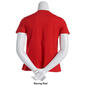 Juniors Features Short Sleeve Cotton Spandex V-Neck Crew Neck Tee - image 2