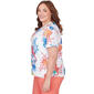 Plus Size Alfred Dunner Neptune Beach Knit Seahorses Texture Top - image 2