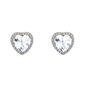Sterling Silver & Cubic Zirconia Heart Stud Earrings - image 1