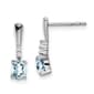 14kt. White Gold Oval Aquamarine Diamond Earrings - image 1