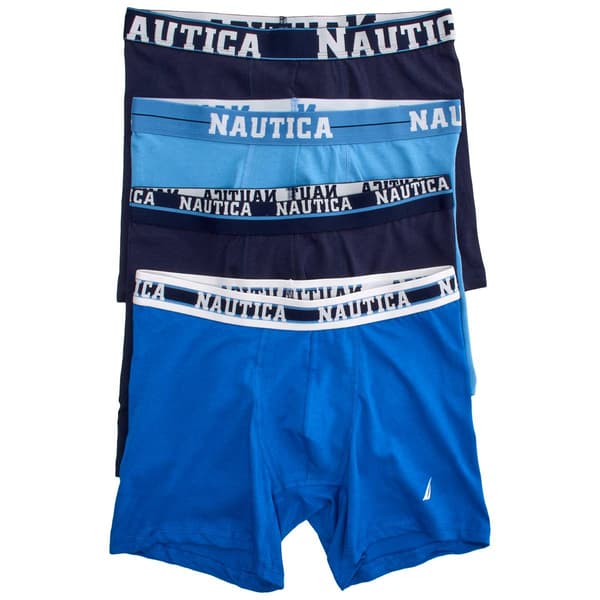 Mens Nautica 4pk. Boxer Briefs - Peacoat/Aero Blue - image 