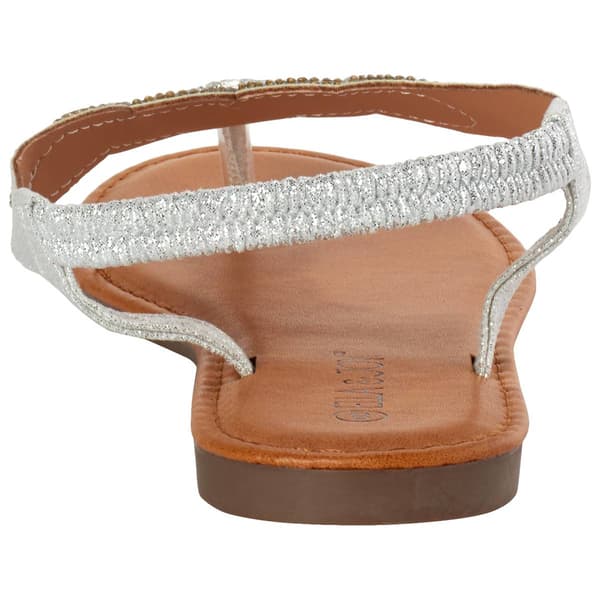 Womens Ella & Joy Braided Rhinestone T-Strap Thong Sandals