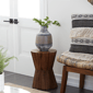 9th & Pike® Contemporary Brown Teak Wood Accent Table - image 2