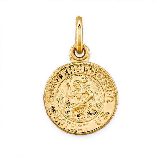 Gold Classics&#40;tm&#41; 14kt. Gold St. Christopher Medal Charm - image 