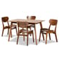 Baxton Studio Katya Modern Walnut Brown Wood 5pc. Dining Set - image 1