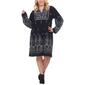 Plus Size White Mark Apolline Embroidered V-Neck Sweater Dress - image 1