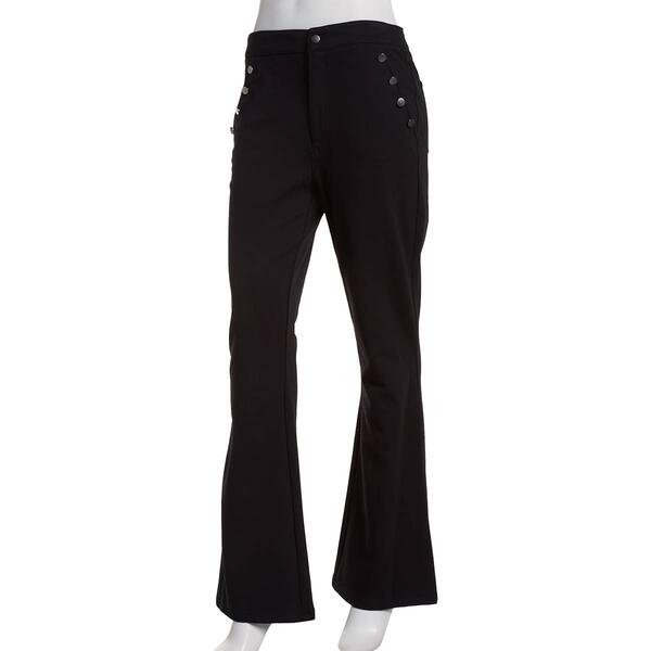 Womens Nicole Miller Wonder Ponte Wide Leg Button Pocket Pants - image 