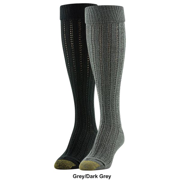 Womens Gold Toe® 2pk. Tuckstitch Knee High Socks