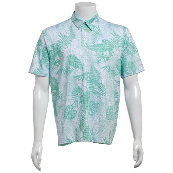 Mens Chaps Palm Leaf Performance Golf Polo - image 