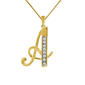 Marsala Gold Plated 1/10ctw. Diamond Initial A Pendant - image 1