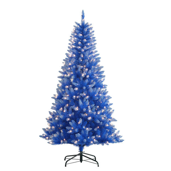 Puleo International Pre-Lit 6.5ft. Blue Christmas Tree - image 