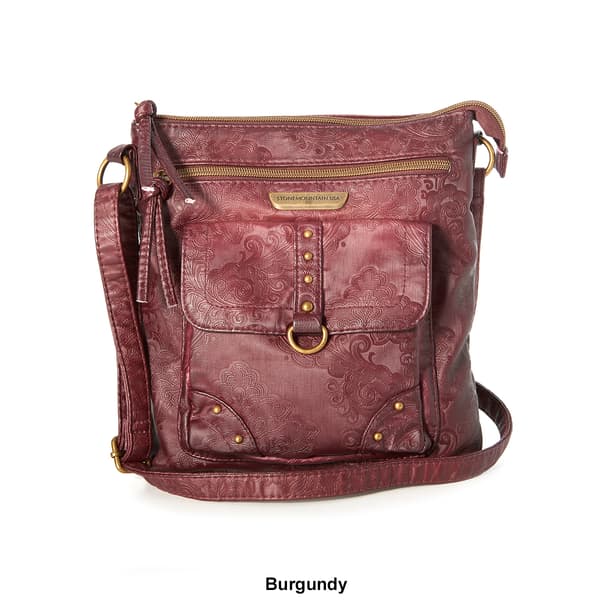 Stone Mountain Embossed Crossbody w/Studs