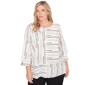 Plus Size Alfred Dunner Classics 3/4 Sleeve Splice Stripe Blouse - image 1