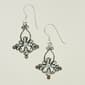 Marsala Silver Plated Glass Filigree Drop Earrings - image 1