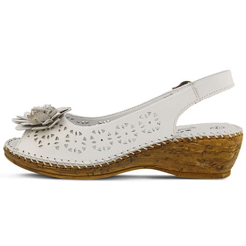 Womens Spring Step Belford Slingback Sandals – White