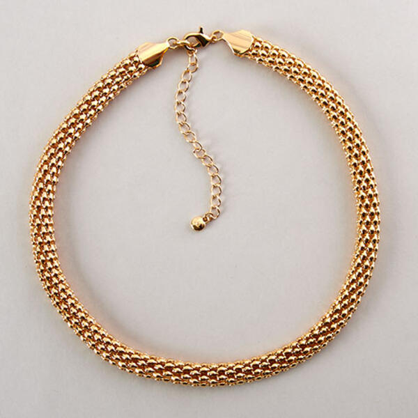 Wearable Art Gold-Tone Popcorn Mesh Necklace - image 