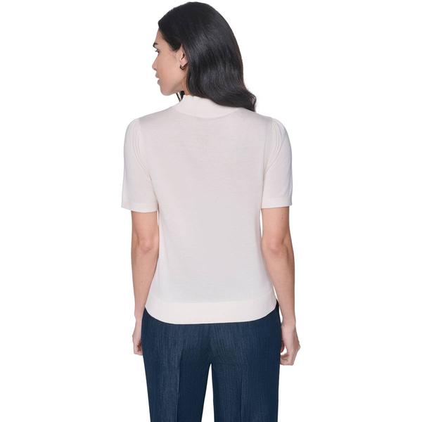 Womens Tommy Hilfiger Short Sleeve Mock Neck Solid Sweater