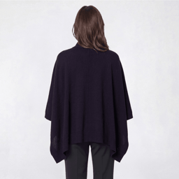 Womens Nautica Solid Ribbed Mock Neck Button Poncho