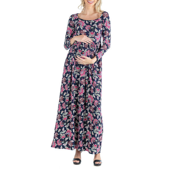 Womens 24/7 Comfort Apparel Maternity Floral Empire Waist Dress - image 