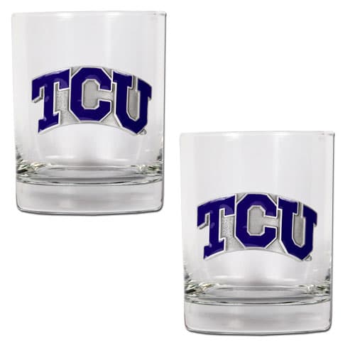 NCAA Texas Christian Horned Frogs Rocks Glass Set