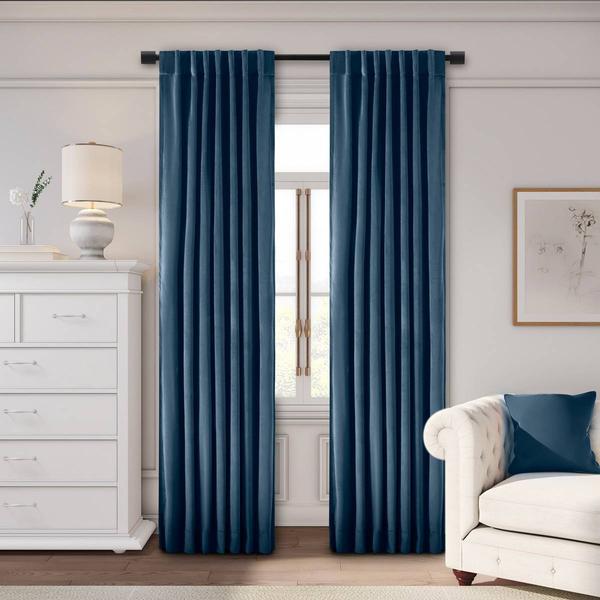 Ricardo(R) Premium Velvet Rod Pocket Curtain Panel with Back Tabs - image 