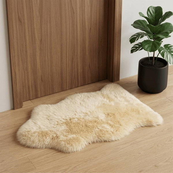HomeRoots Beige Shag Accent Rug - image 