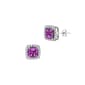 Gemstone Classics(tm) Amethyst & White Sapphire Halo Earrings - image 1