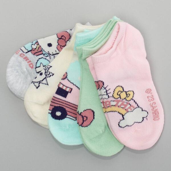 Girls 5pk. Hello Kitty&#40;R&#41; Off The Grid No Show Socks - image 