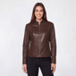 Womens Kasper Long Sleeve Zipper Solid Motorcycle Jacket - image 1