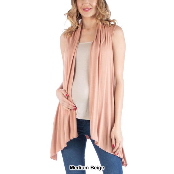 Plus Size 24/7 Comfort Apparel Draped Maternity Cardigan