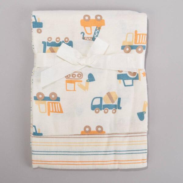 Baby Boy baby views&#40;R&#41; 2pk. Construction Crew Flannel Blanket - image 