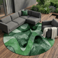 HomeRoots Fern Green Round Abstract Non Skid Area Rug - image 1