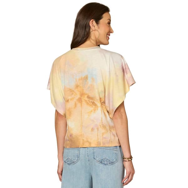 Womens Democracy Short Dolman Sleeve Blouse Tropical Blouse