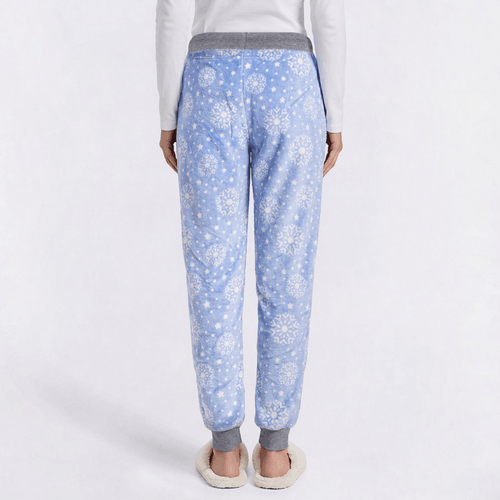 Womens Attraction De Nuit Snowflake Plush Pajama Bottoms